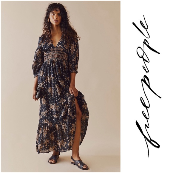 Free People Dresses & Skirts - FREE PEOPLE • Golden Hour Maxi Dress in Black Combo • Small